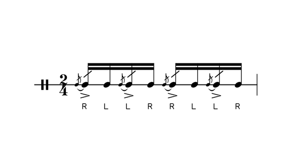 Cheese Inverts drum rudiment notation